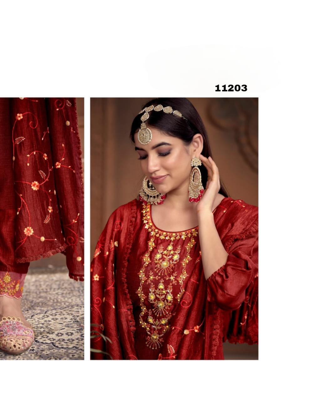 Gorgeous Red color ready to wear 3 piece