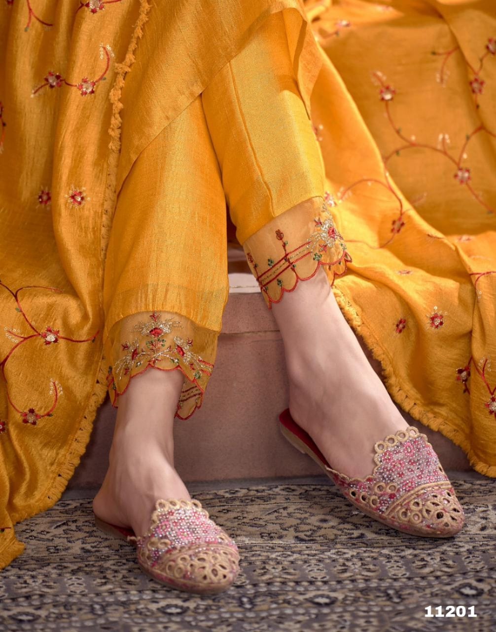 Gorgeous Yellow color ready to wear 3 piece