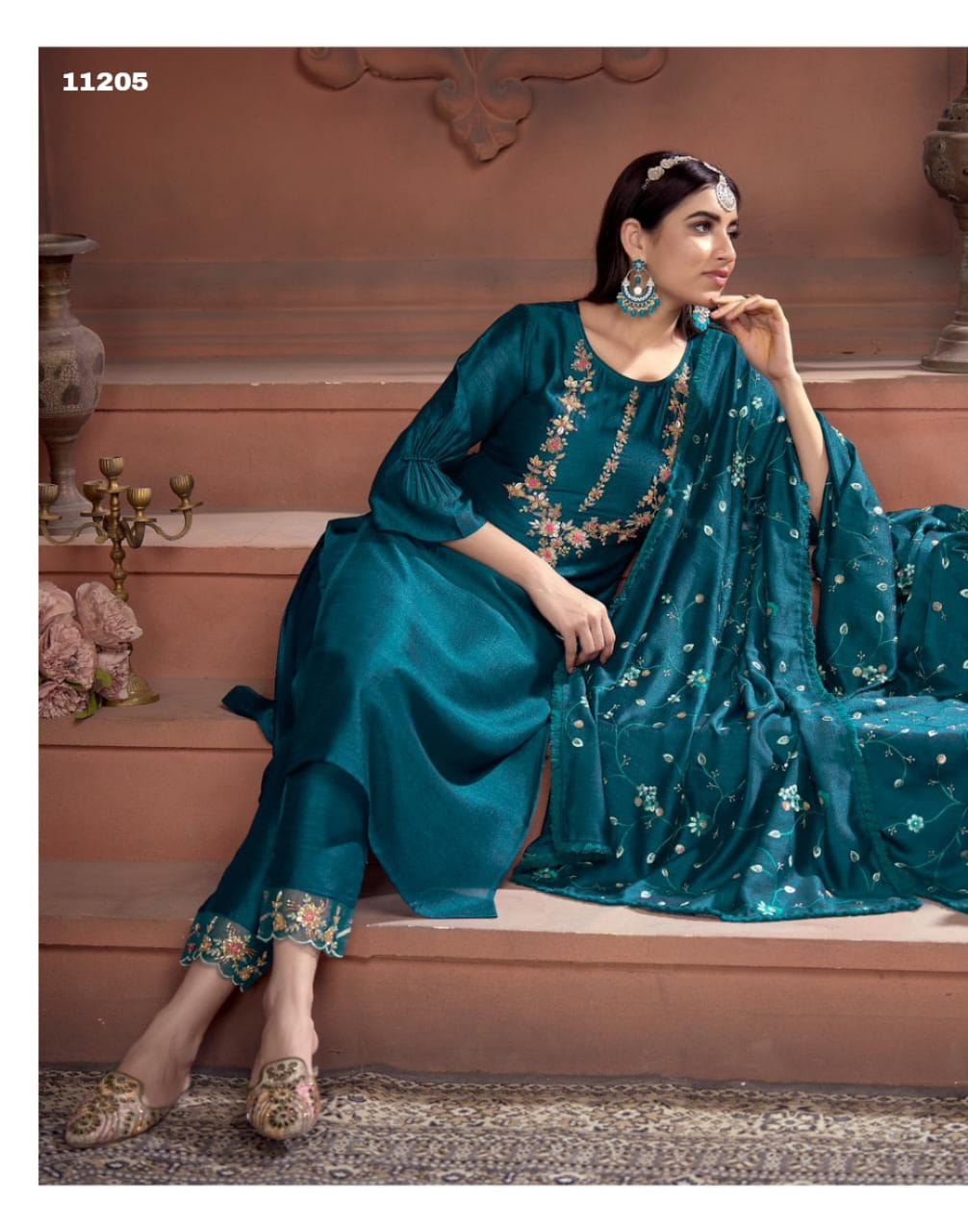 Gorgeous deep Blue color ready to wear 3 piece