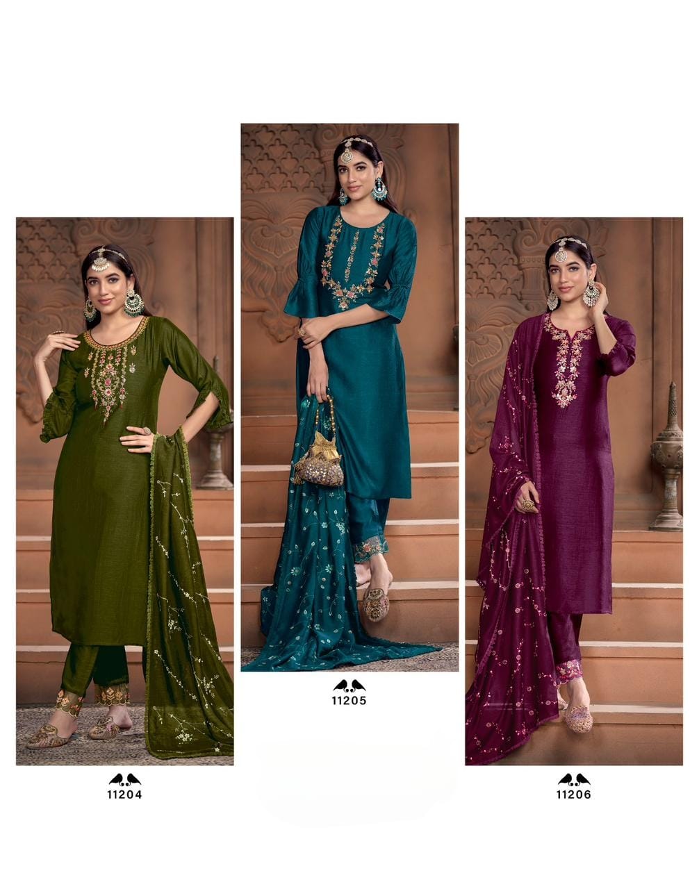 Gorgeous Few colors ready to wear 3 piece