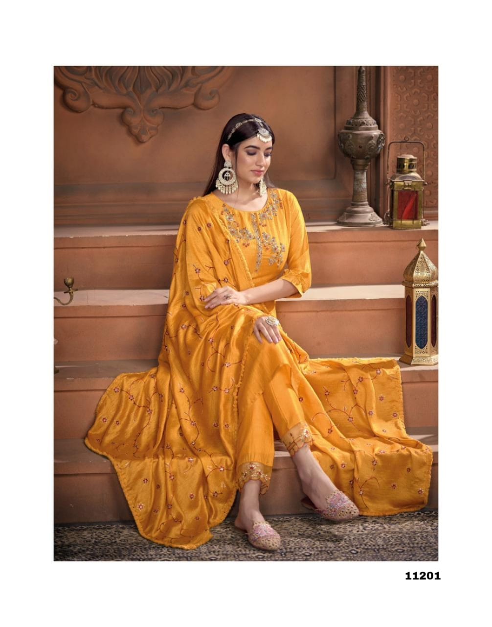 Gorgeous Yellow color ready to wear 3 piece