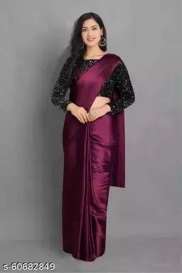 Beautiful Purple Color Soft Silk Sharee with nice Blouse Piece