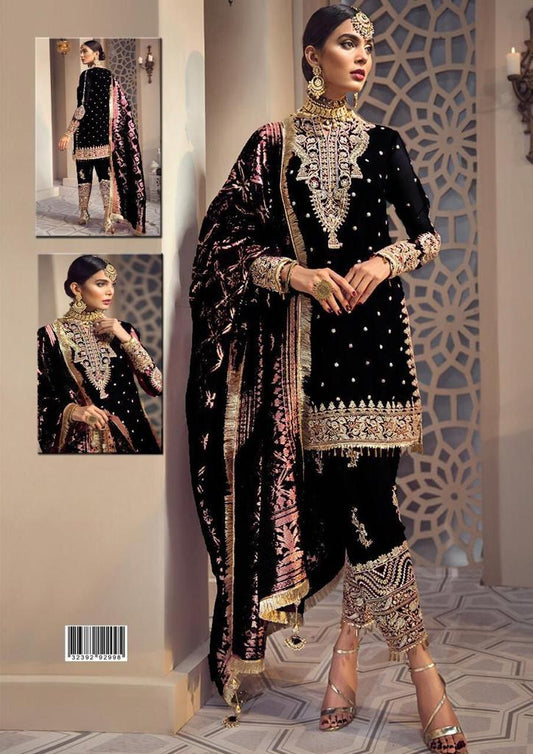 Black color with golden work 3 piece ready to wear