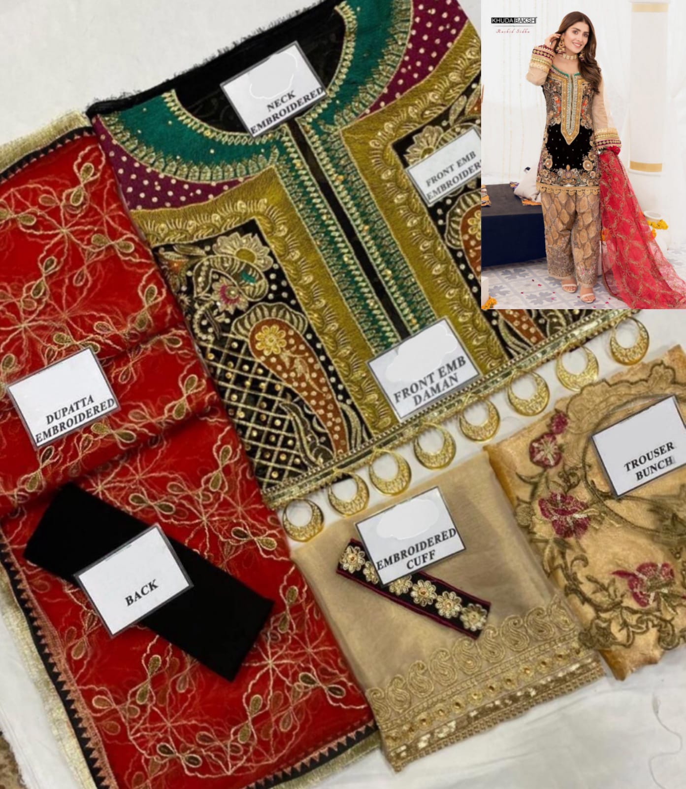 Beautiful Ready to wear Gorget salwar kamezz embroidery work 3 piece