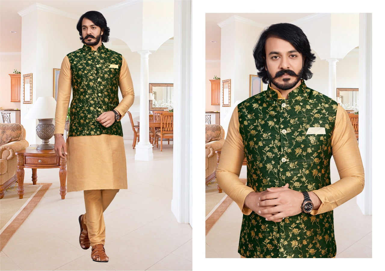 Jacquard Koti 11 Kurta Pyjama Nehru Fabric- _Jacquard_ Kurta Fabric - _Pure art silk_