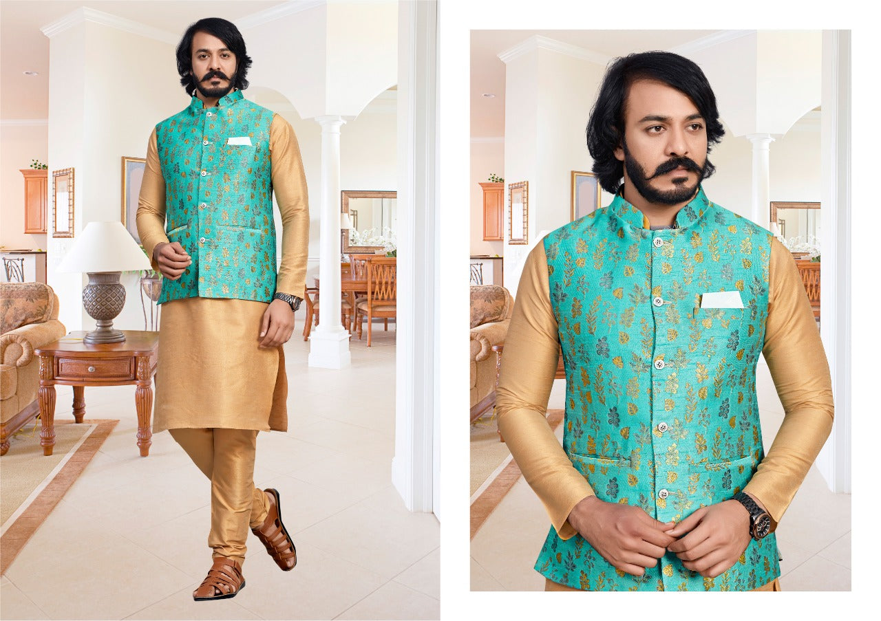 Jacquard Koti 11 Kurta Pyjama Nehru Fabric- _Jacquard_ Kurta Fabric - _Pure art silk_