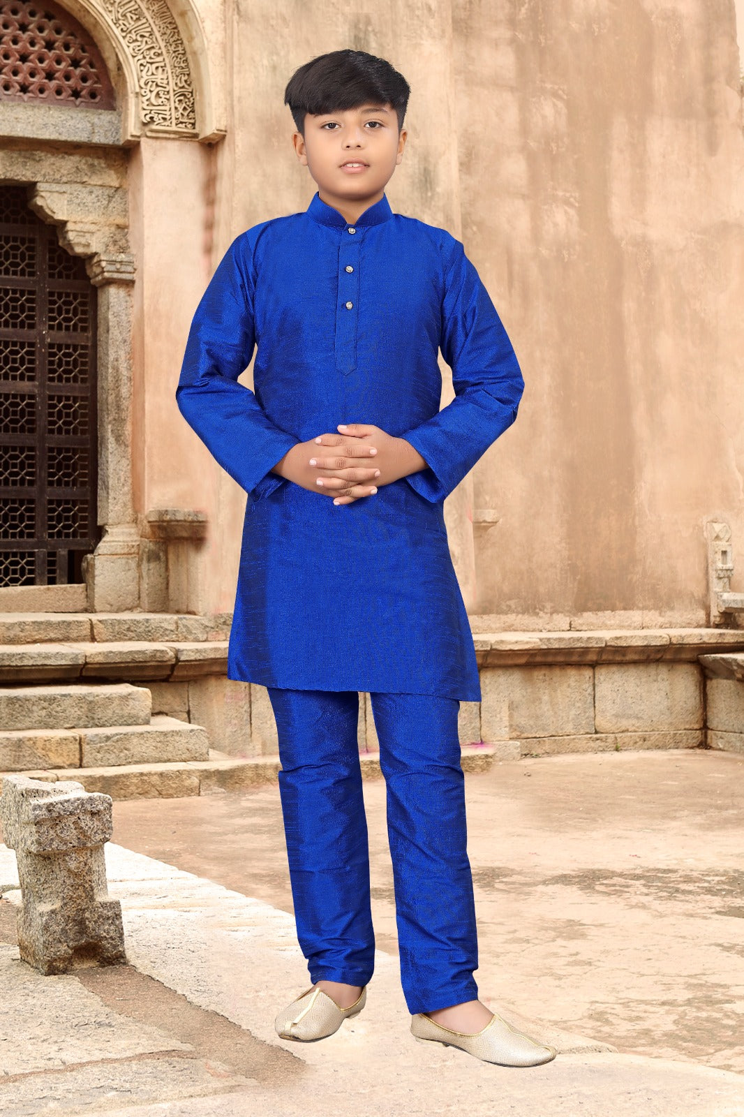Kid_s Kurta Pyjama_Kurta Fabric- _Silk_ Chudidar Fabric - _Silk_