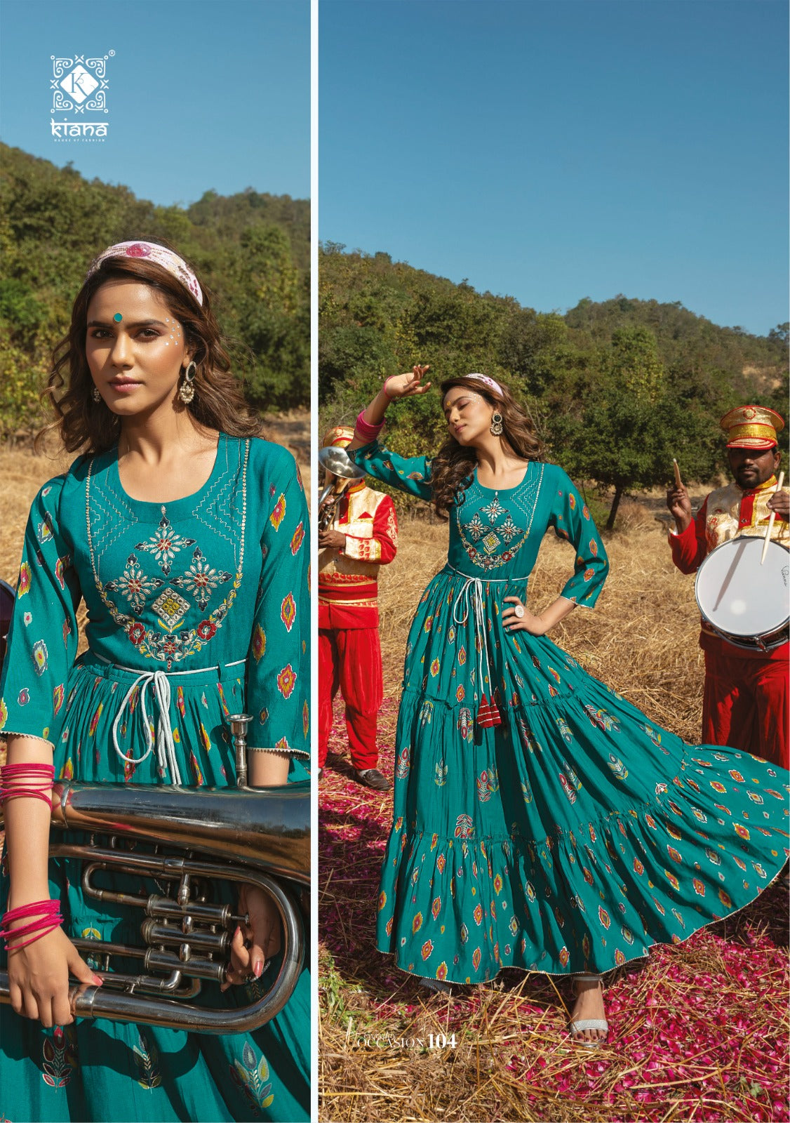 100% cotton Kurti 1 piece Deep green color ready to wear