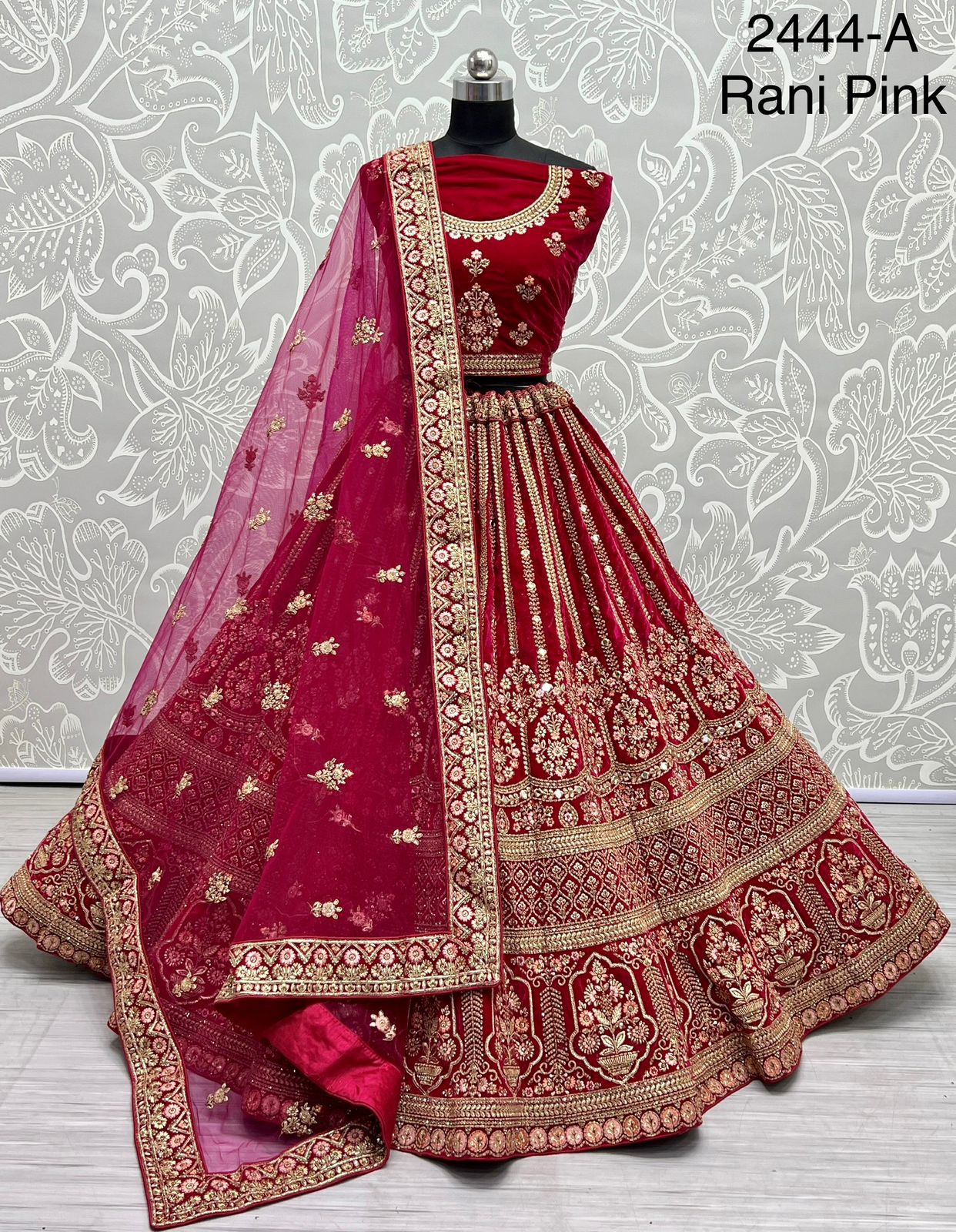 Weeding Lehenga Choli nice beautiful Rani pink color with Unstitch blouse