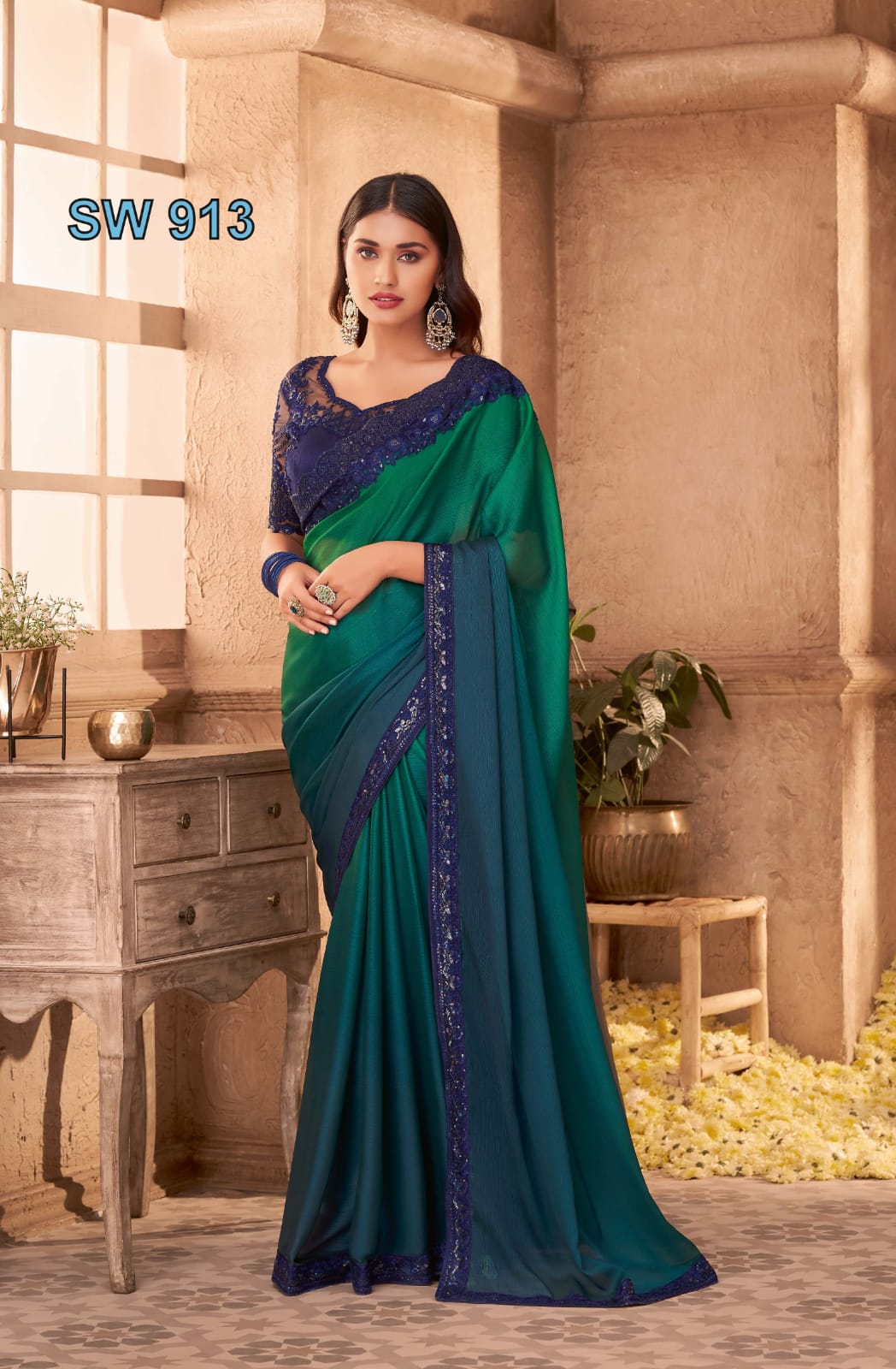 beautiful Sattin ,silk saree with unstitch blouse piece