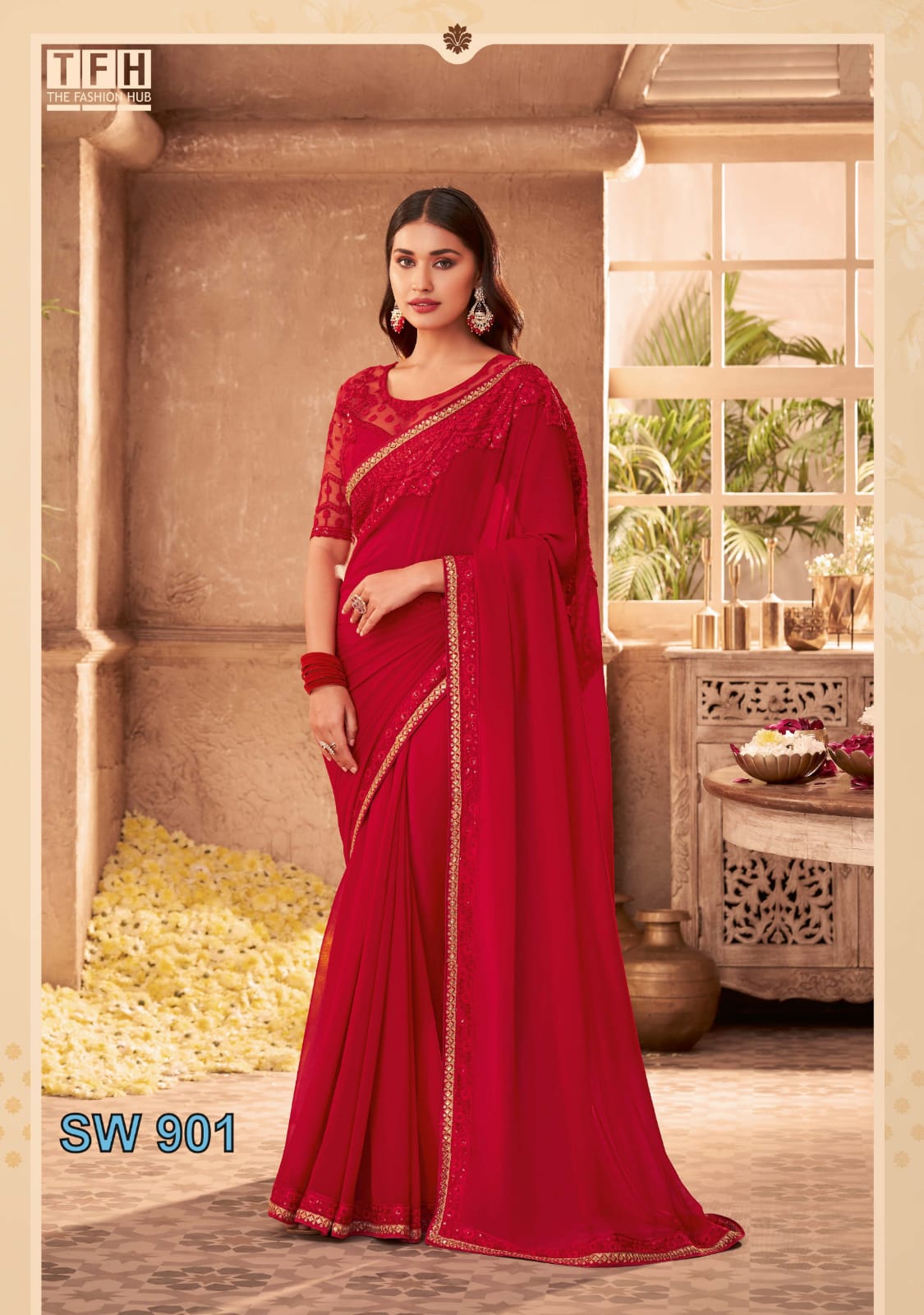 beautiful Sattin ,silk saree with unstitch blouse piece