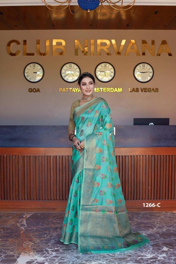 Fabric :- Pure Dola Silk With Fancy Lace Border & Embroidery Worked Blouse