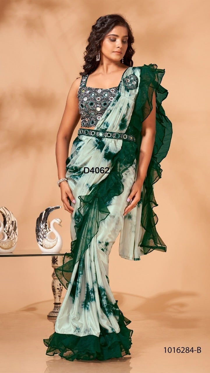 Gorgeous Ready to wear sharee nice color for party wear
