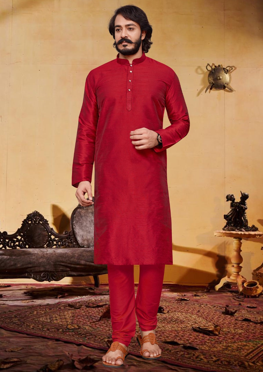Traditional Indian Wear Long Kurta made from Art Silk and embroidery work