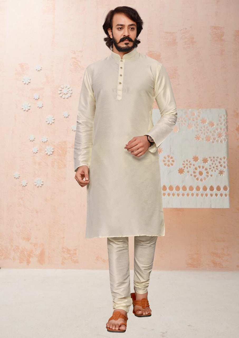 Traditional Indian Wear Long Kurta made from Art Silk and embroidery work