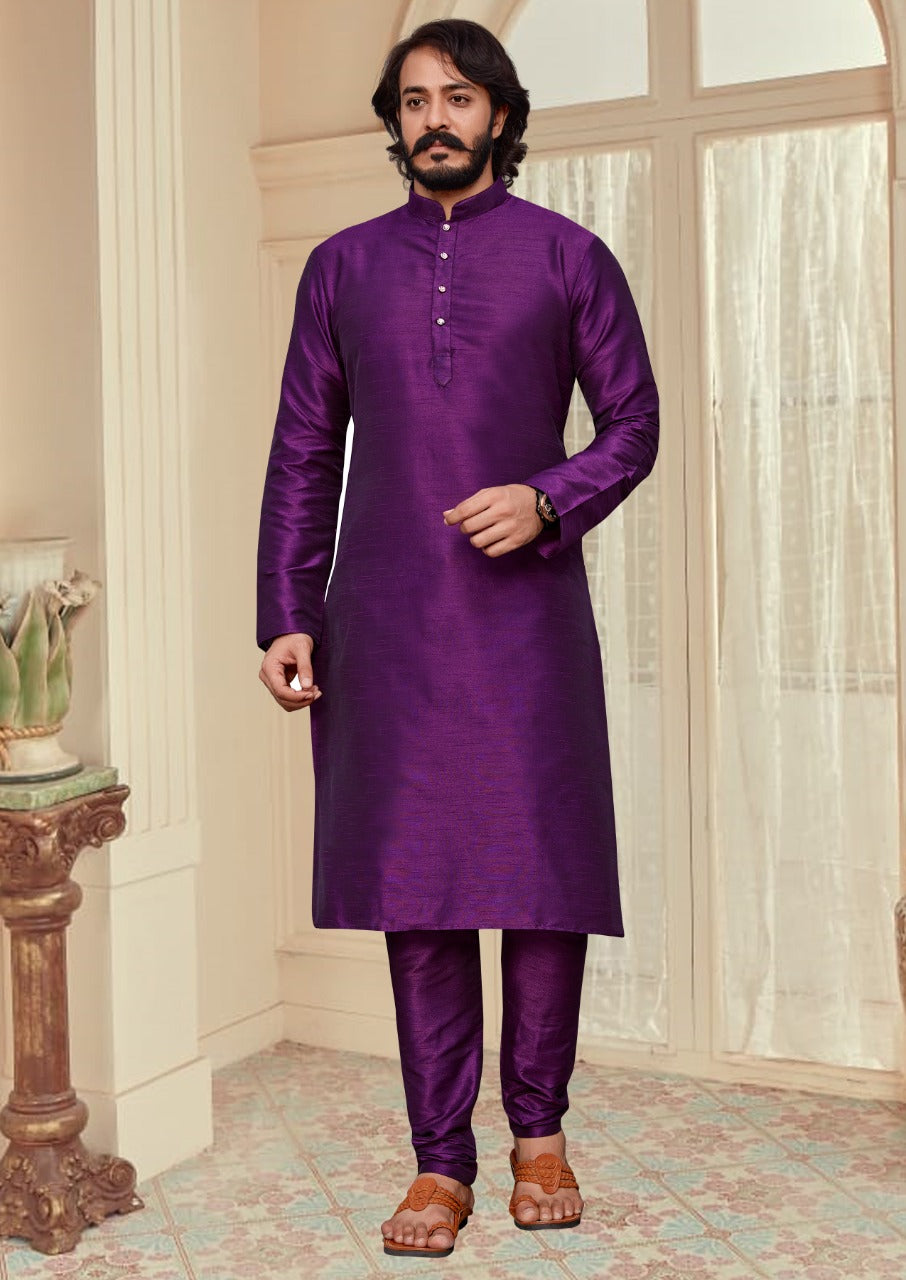 Traditional Indian Wear Long Kurta made from Art Silk and embroidery work