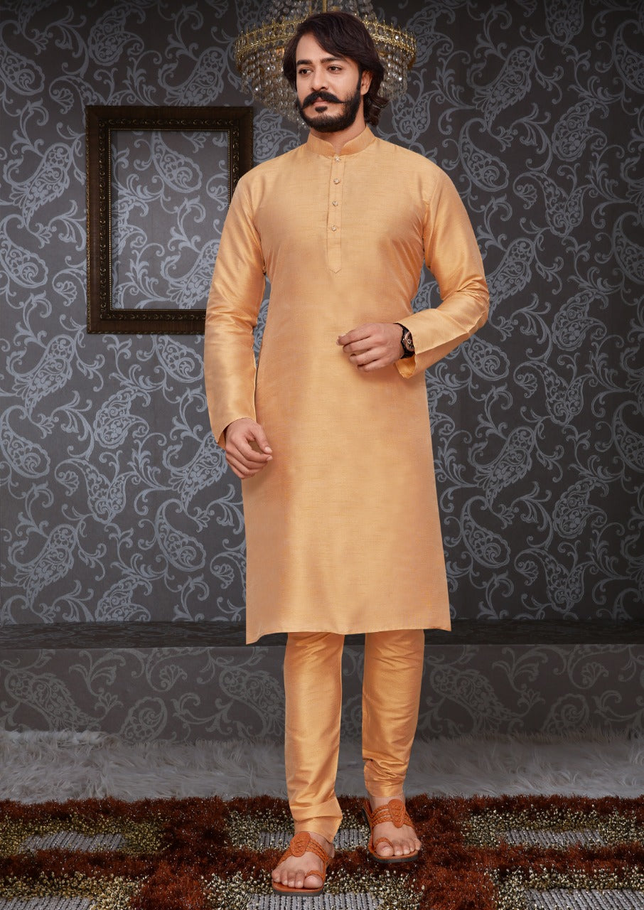 Traditional Indian Wear Long Kurta made from Art Silk and embroidery work