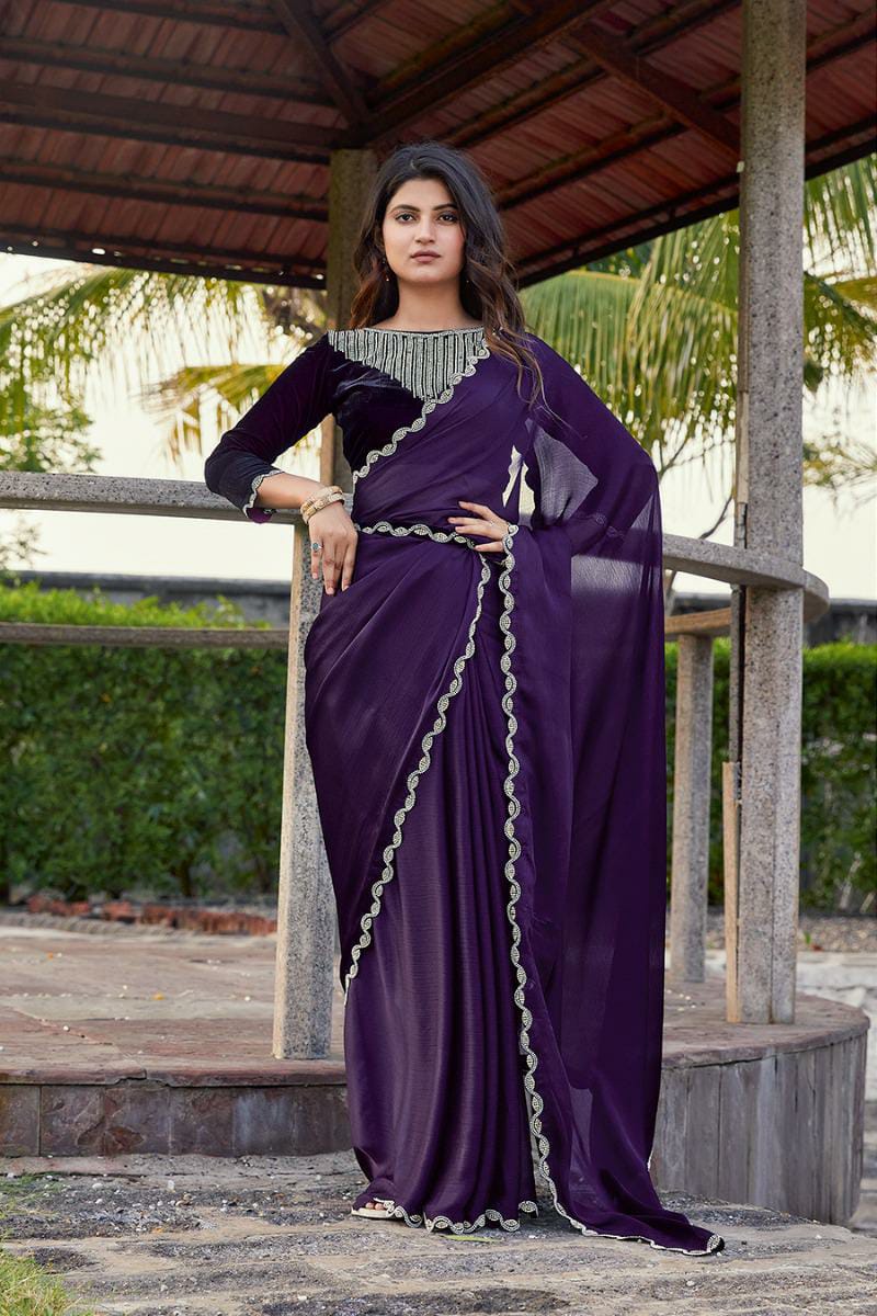 Saree fabric - satin silk chiffon