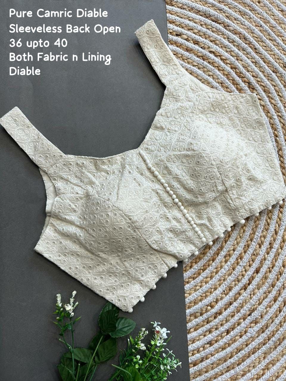Pure Camric Cotton Dyable Blouse
