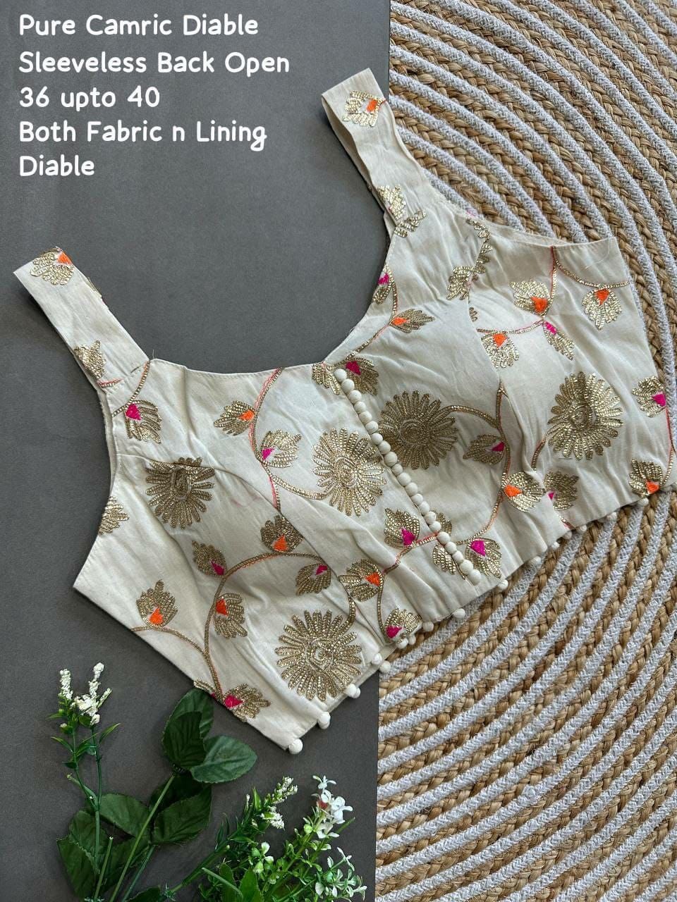 Pure Camric Cotton Dyable Blouse