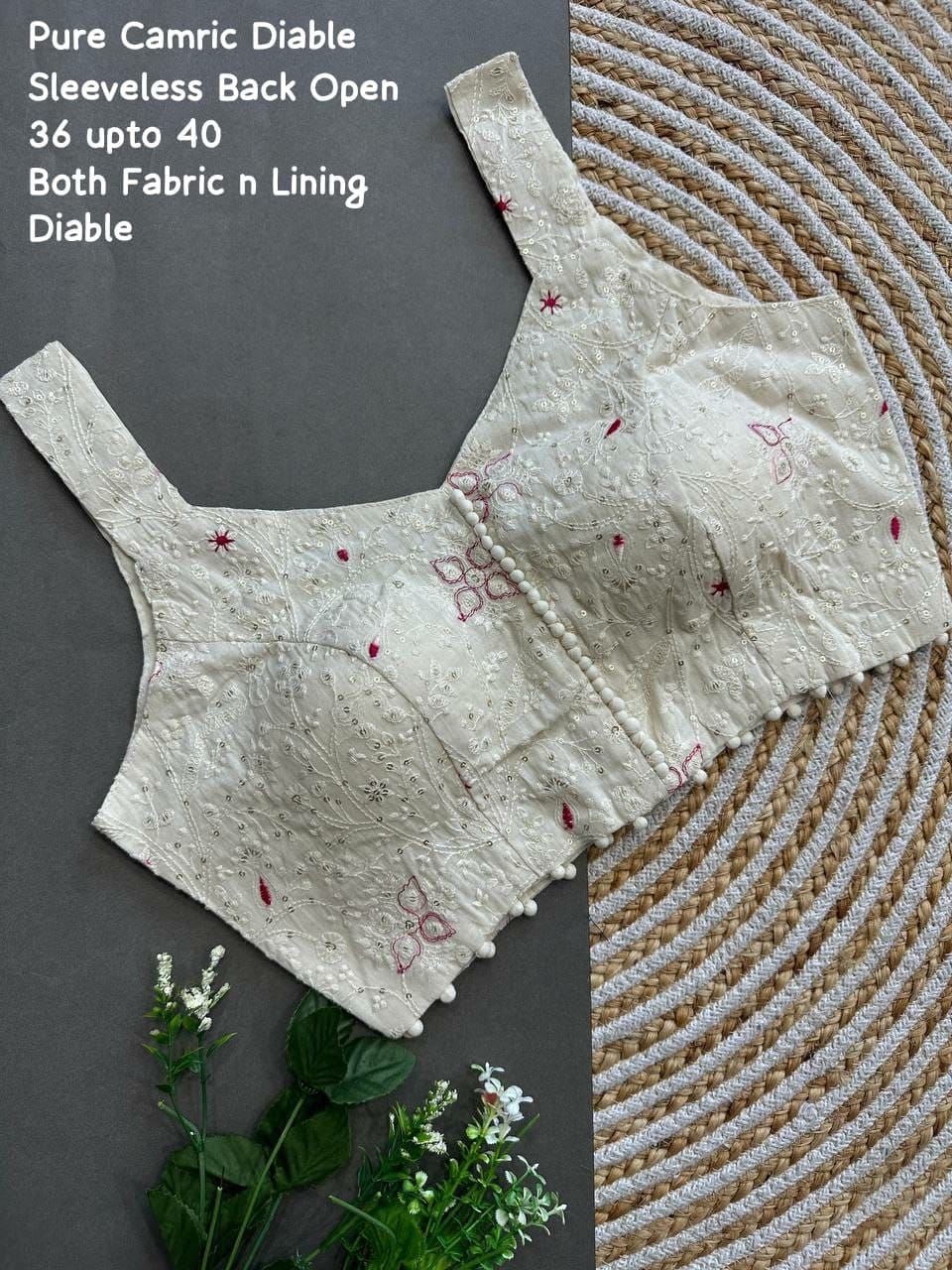 Pure Camric Cotton Dyable Blouse