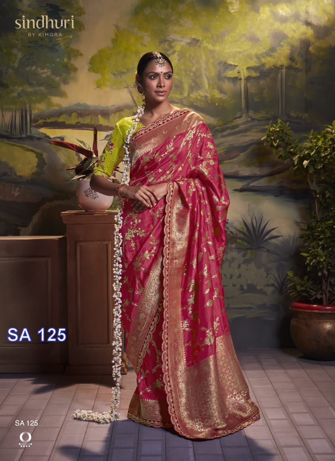 Fabric :- Pure Dola Silk With Fancy Lace Border & Embroidery Worked Blouse