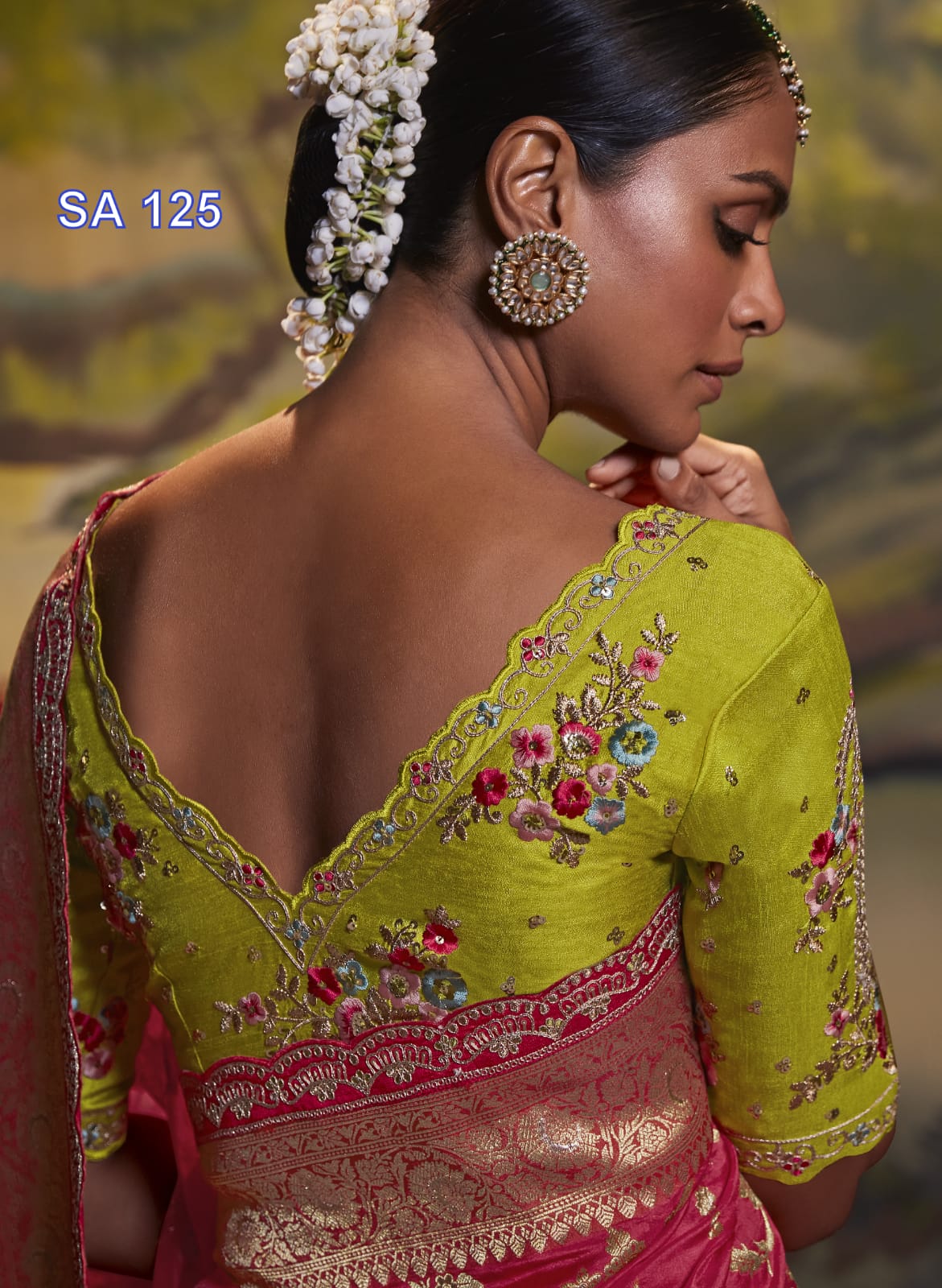Fabric :- Pure Dola Silk With Fancy Lace Border & Embroidery Worked Blouse