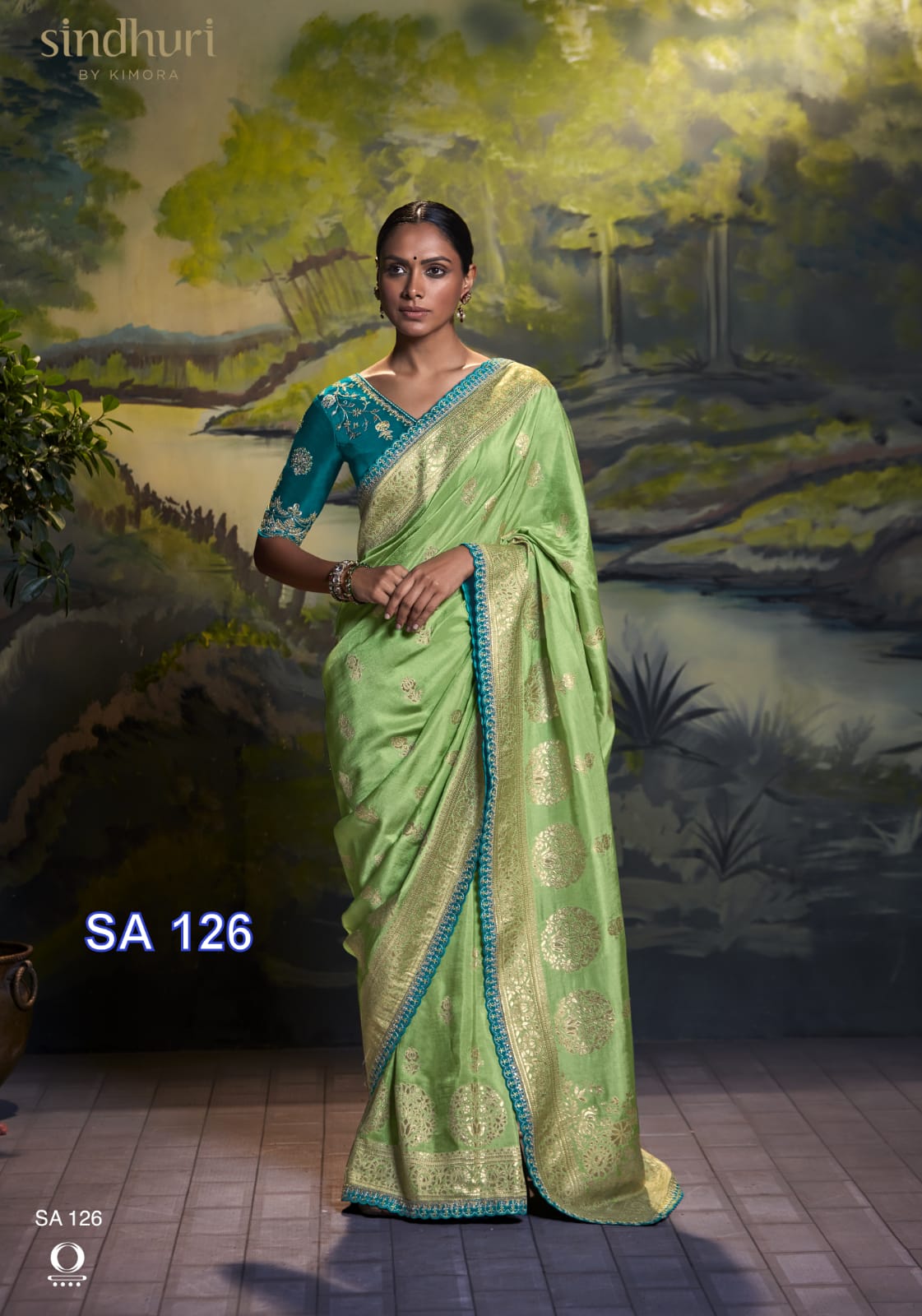Fabric :- Pure Dola Silk With Fancy Lace Border & Embroidery Worked Blouse