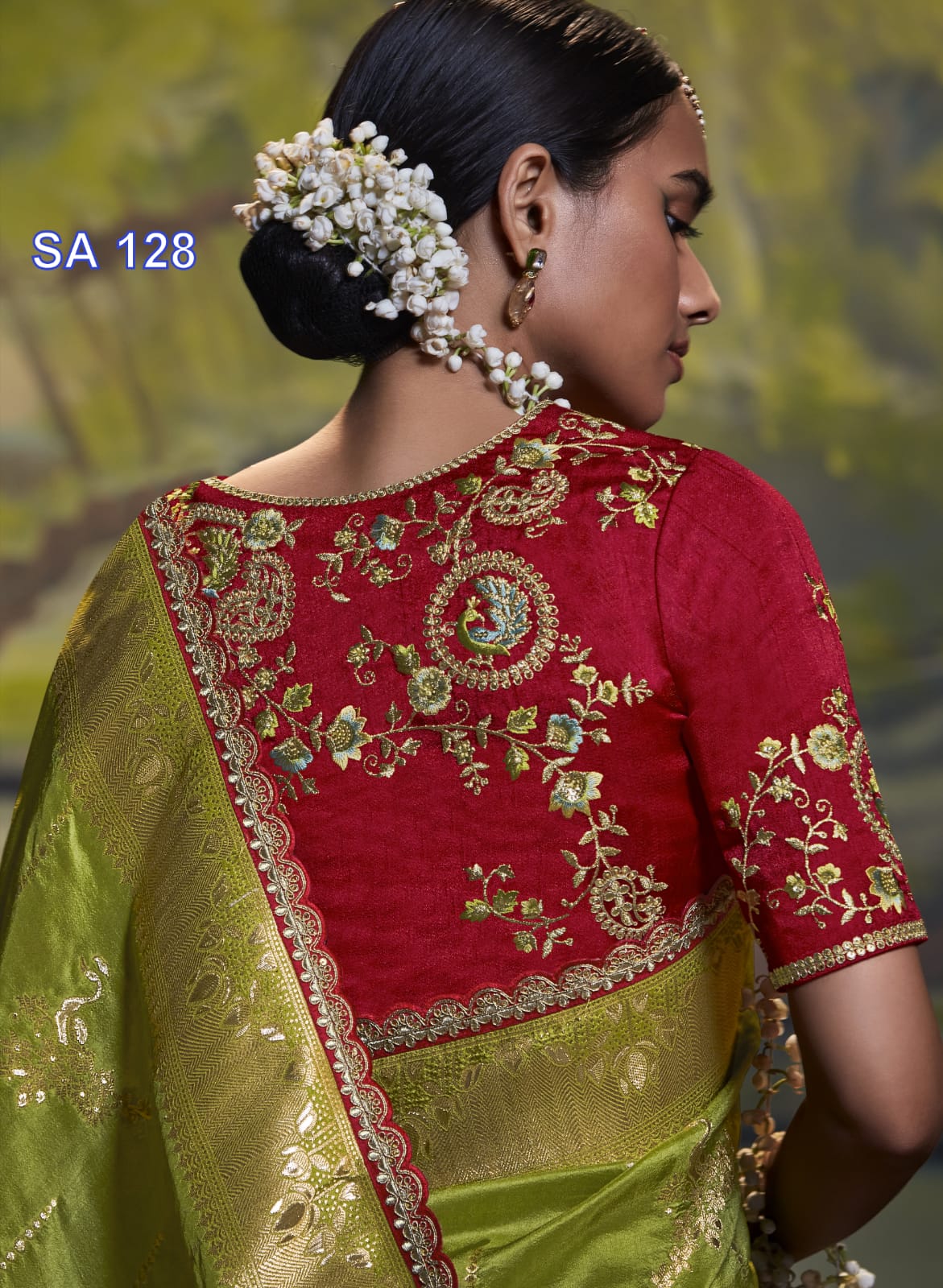 Fabric :- Pure Dola Silk With Fancy Lace Border & Embroidery Worked Blouse