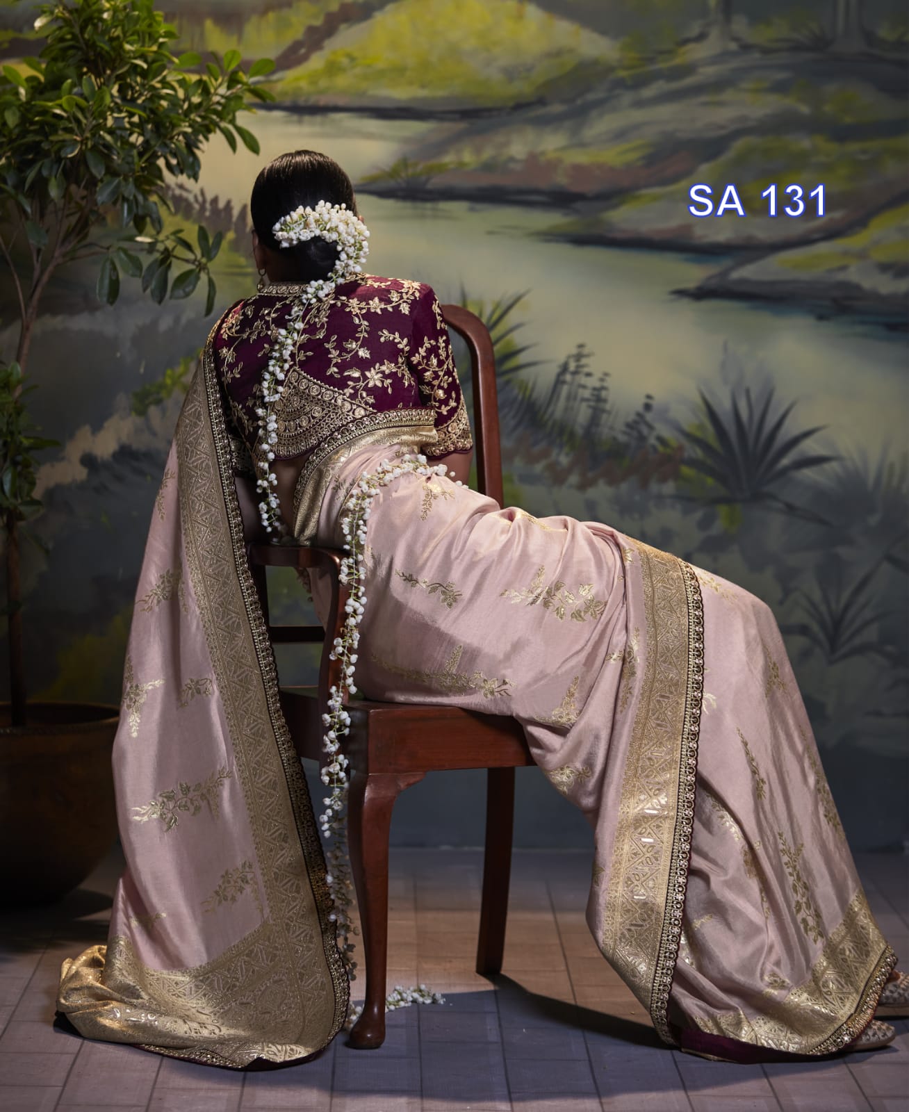 Fabric :- Pure Dola Silk With Fancy Lace Border & Embroidery Worked Blouse