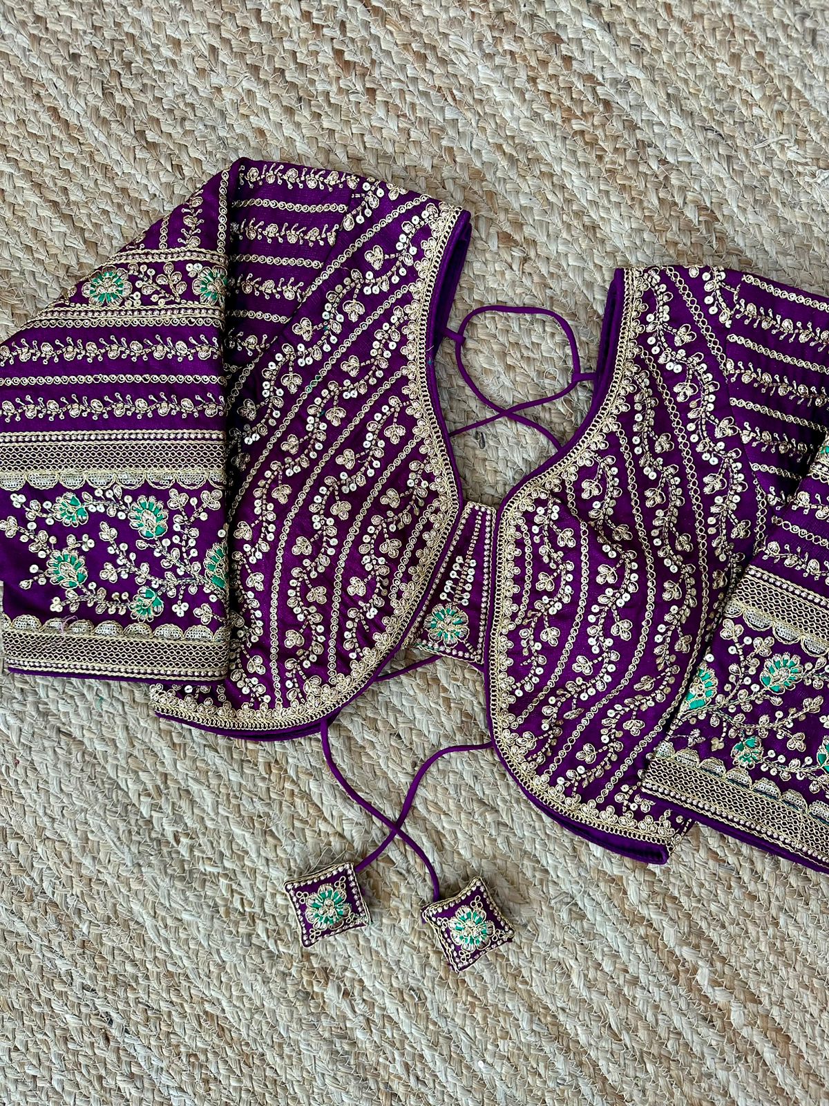 Heavy new style sequence work ;thread, Ari work and hand work Blouse Soft Silk Fabric