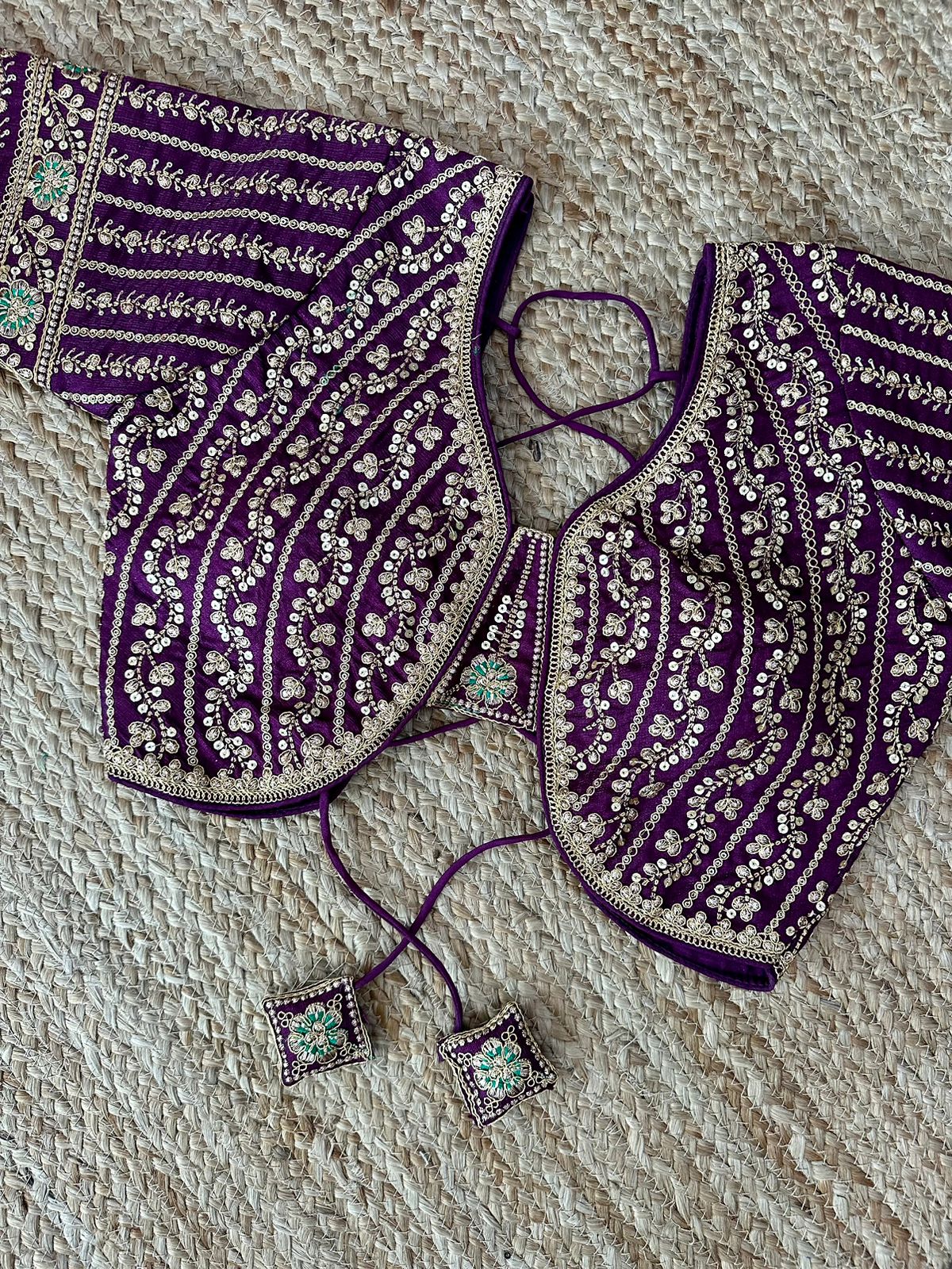 Heavy new style sequence work ;thread, Ari work and hand work Blouse Soft Silk Fabric