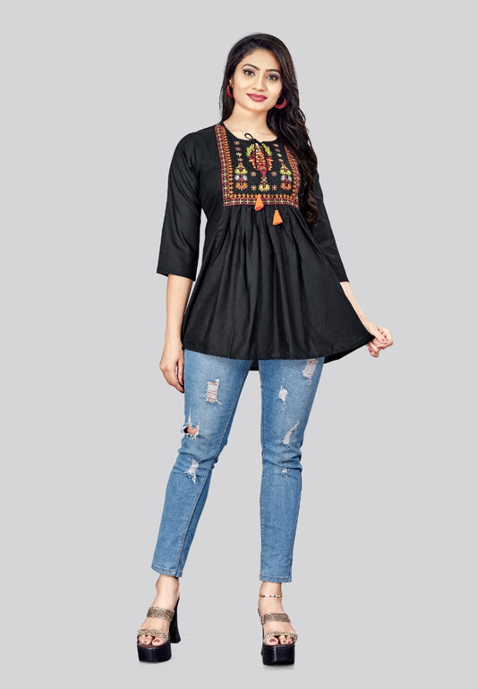 Ruby cotton Kurti Black color