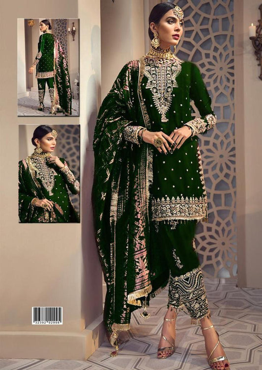 Green color with nice embroidery work 3 piece ready to wear