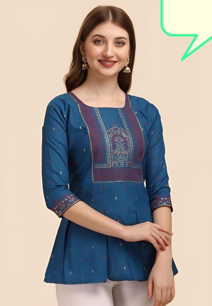 Ruby Cotton kurti nice blue color